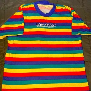 cowboy bebop striped rainbow shirt